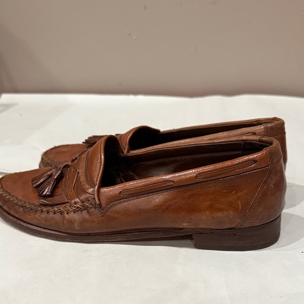 Brown Leather Tassel Loafers - Picture 3 of 5